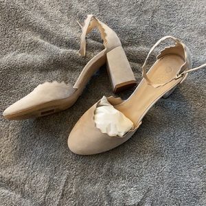 Brand New Grey Suede Chloe Heels